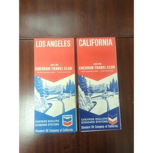 Vintage Chevron Map Lot Los Angeles And California 1967 1970